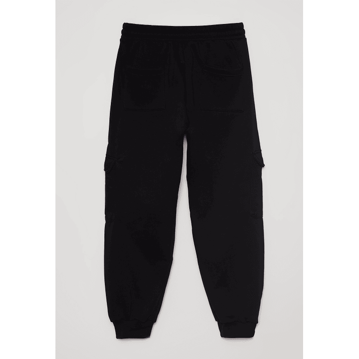 Pantalón Buzo Cargo Cortes Hombre Negro Familyshop 2