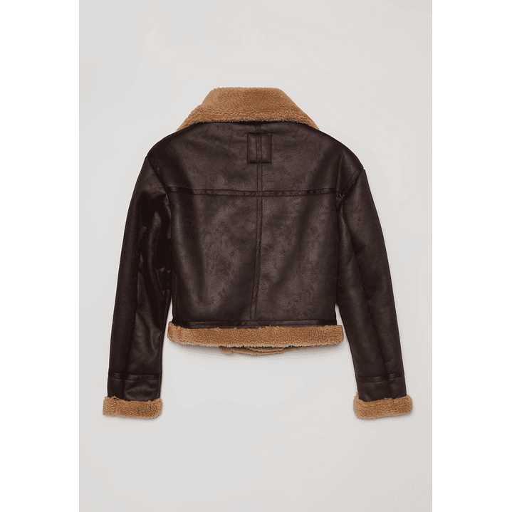 Chaqueta Aviadora Cordero Mujer Café Familyshop 2