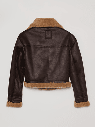 Chaqueta Aviadora Cordero Mujer Café Familyshop