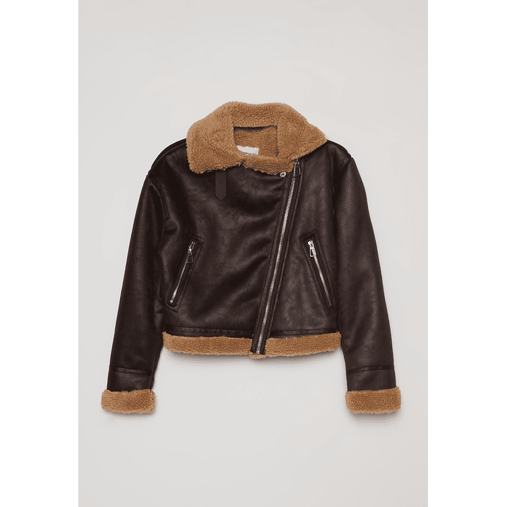 Chaqueta Aviadora Cordero Mujer Café Familyshop 1