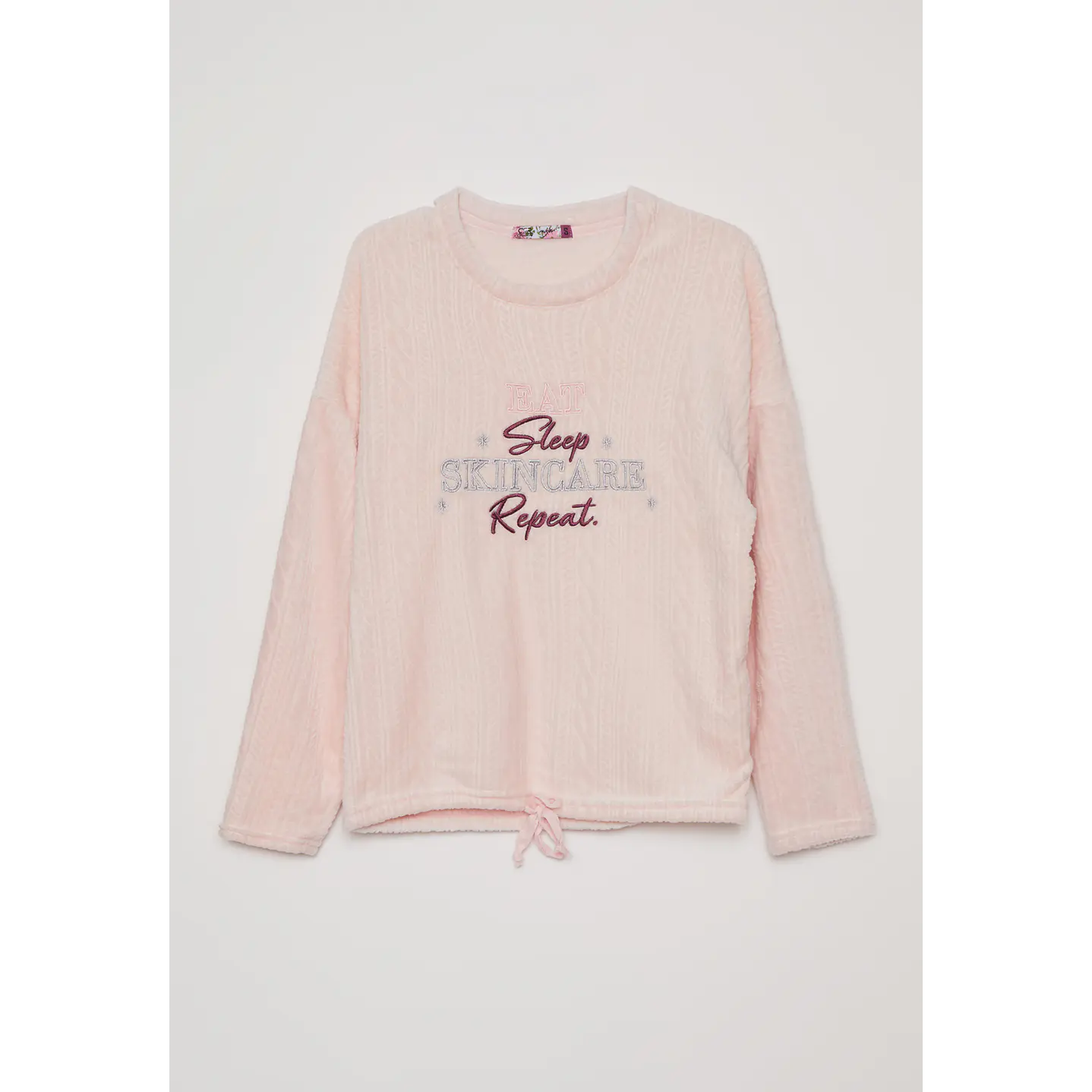 Pijama Polar Bordado Mujer Rosado Familyshop 6