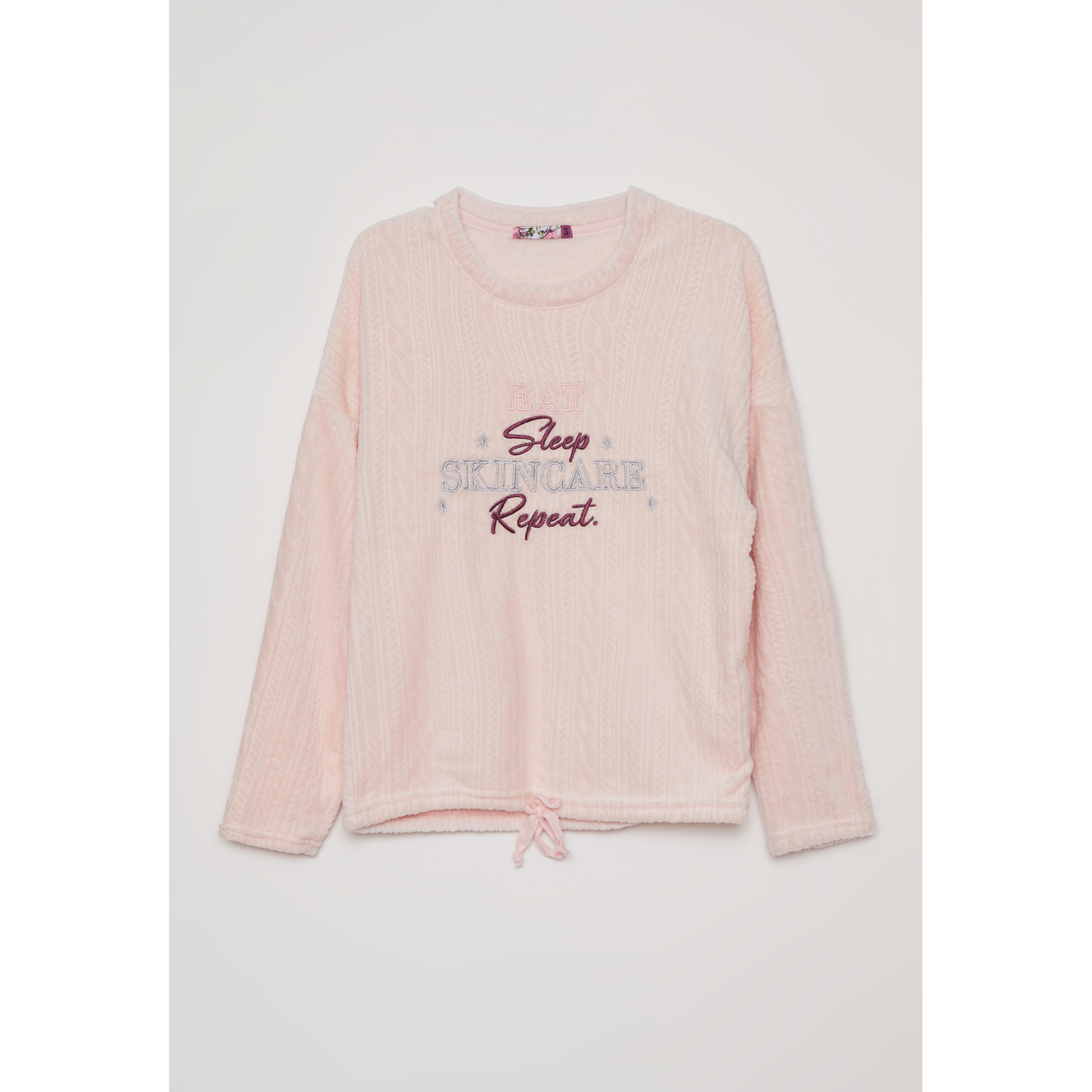 Pijama Polar Bordado Mujer Rosado Familyshop 2