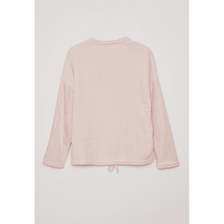 Pijama Polar Bordado Mujer Rosado Familyshop 3