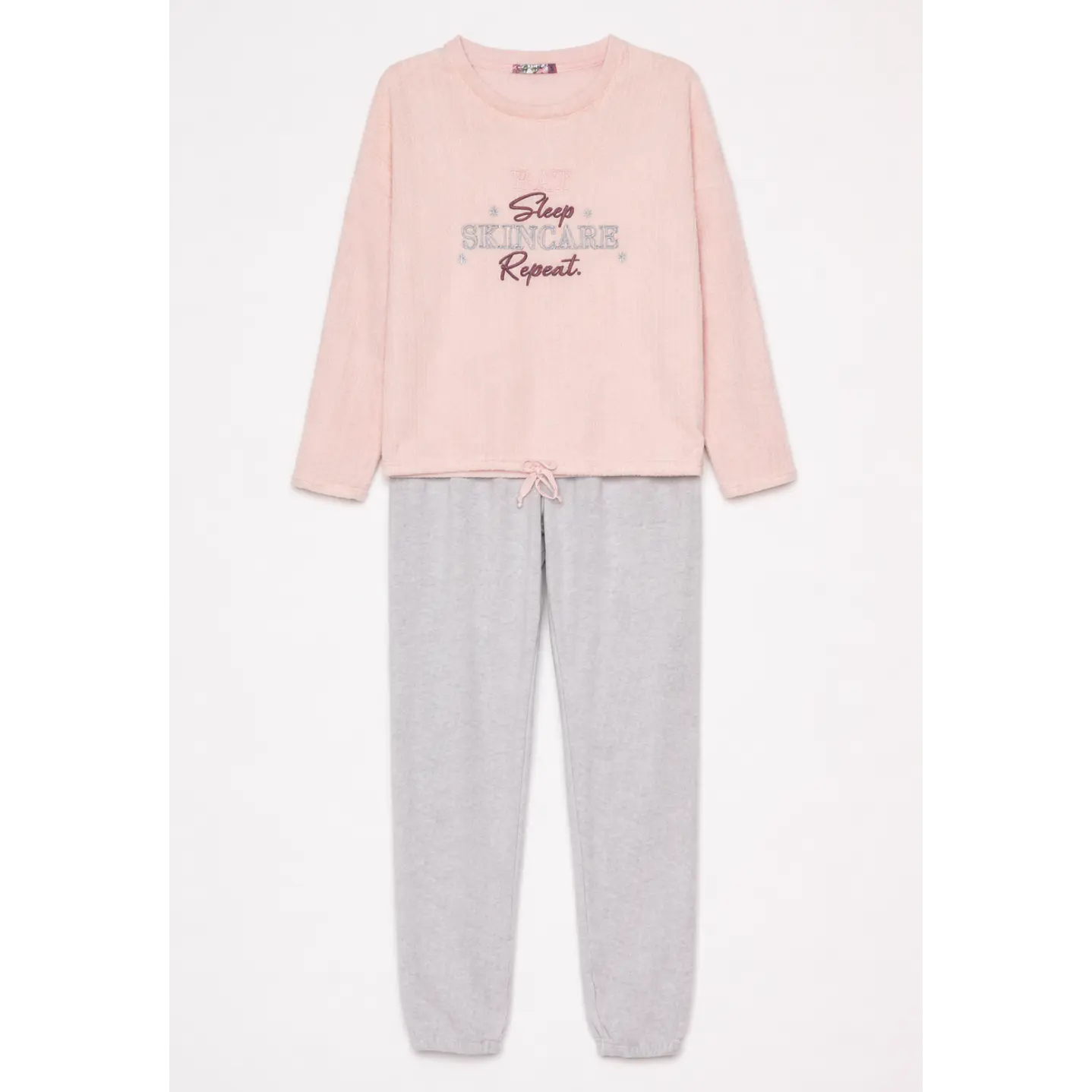 Pijama Polar Bordado Mujer Rosado Familyshop 5