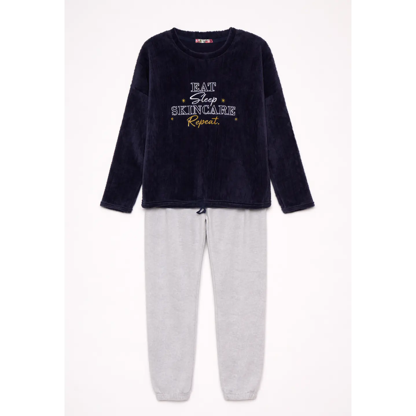 Pijama Polar Texturado Mujer Azul Familyshop 5
