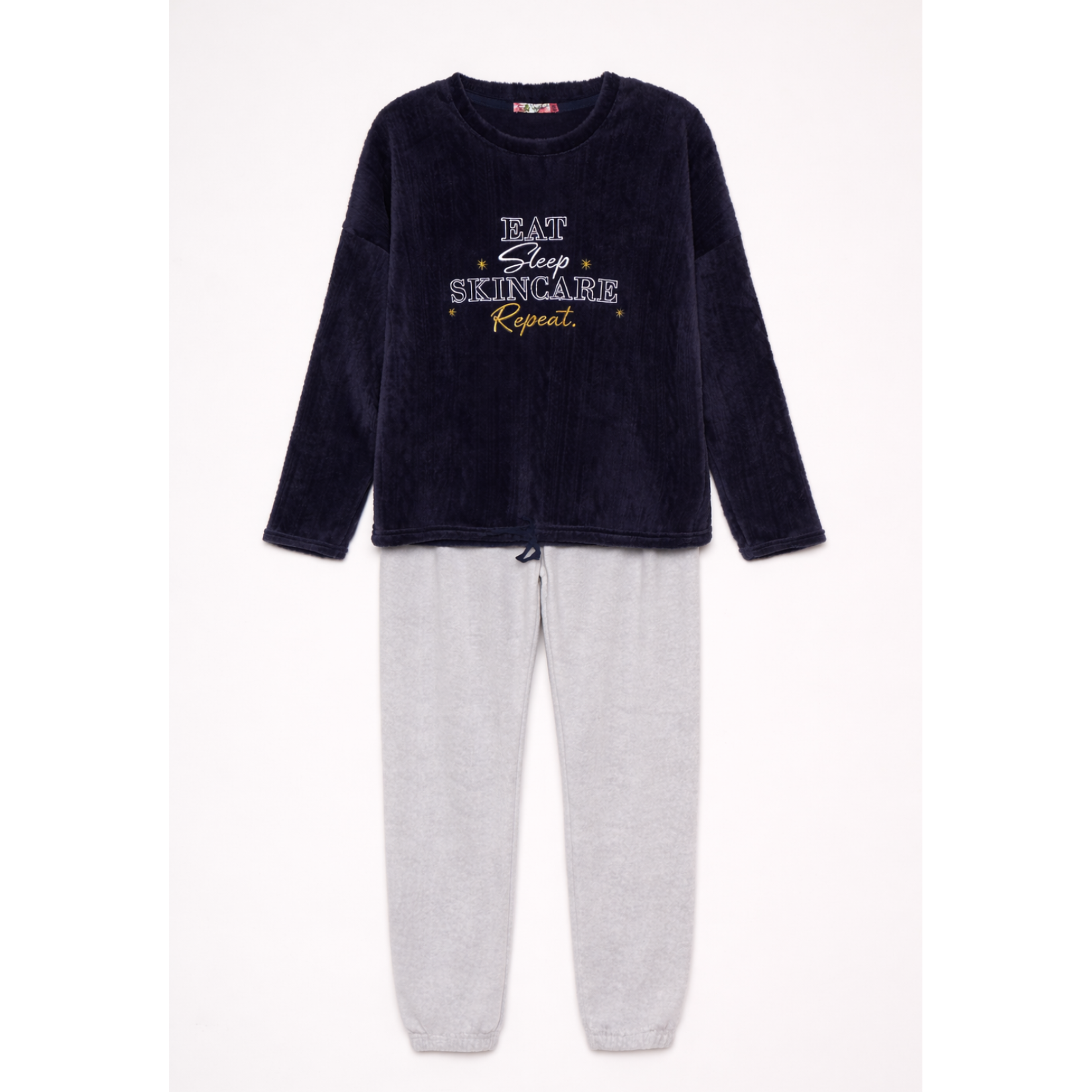 Pijama Polar Texturado Mujer Azul Familyshop 1