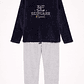 Pijama Polar Texturado Mujer Azul Familyshop - Miniatura 1