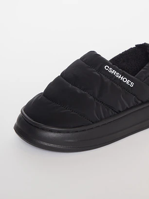 Pantufla Acolchada Mujer Negro Familyshop