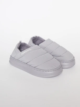 Pantufla Acolchada Mujer Gris Familyshop