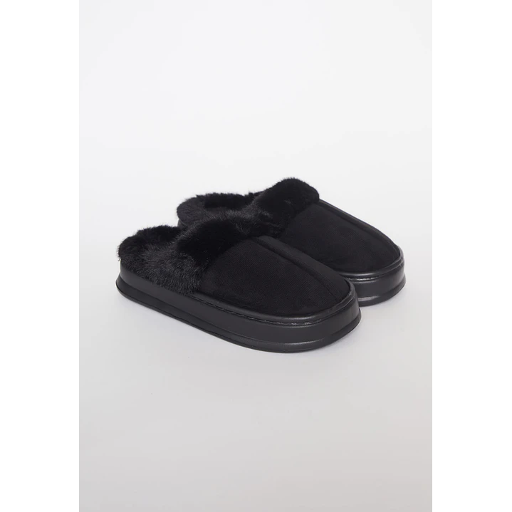 Pantufla Chiporro Borde Mujer Negro Familyshop 1