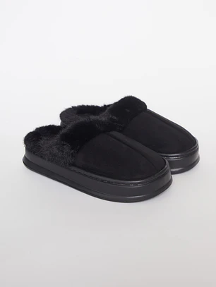 Pantufla Chiporro Borde Mujer Negro Familyshop