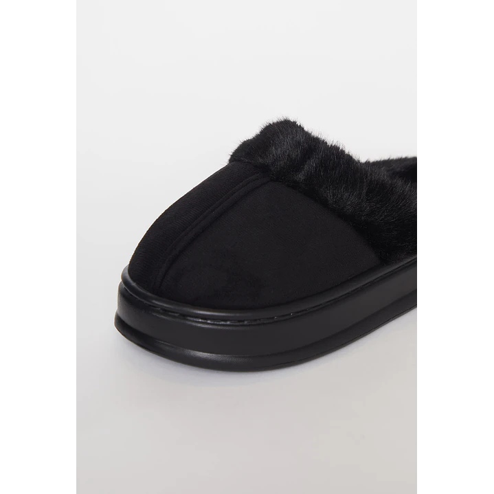 Pantufla Chiporro Borde Mujer Negro Familyshop 3