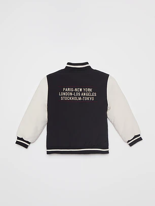 Chaqueta College Sherpa Niño Negro Familyshop