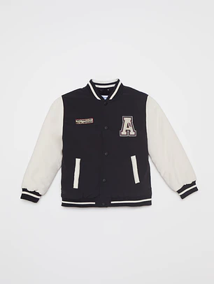 Chaqueta College Sherpa Niño Negro Familyshop