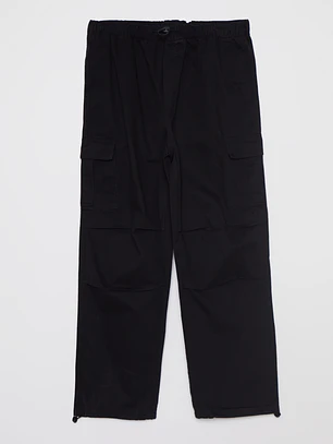 Pantalón Parachute Hombre Negro Familyshop