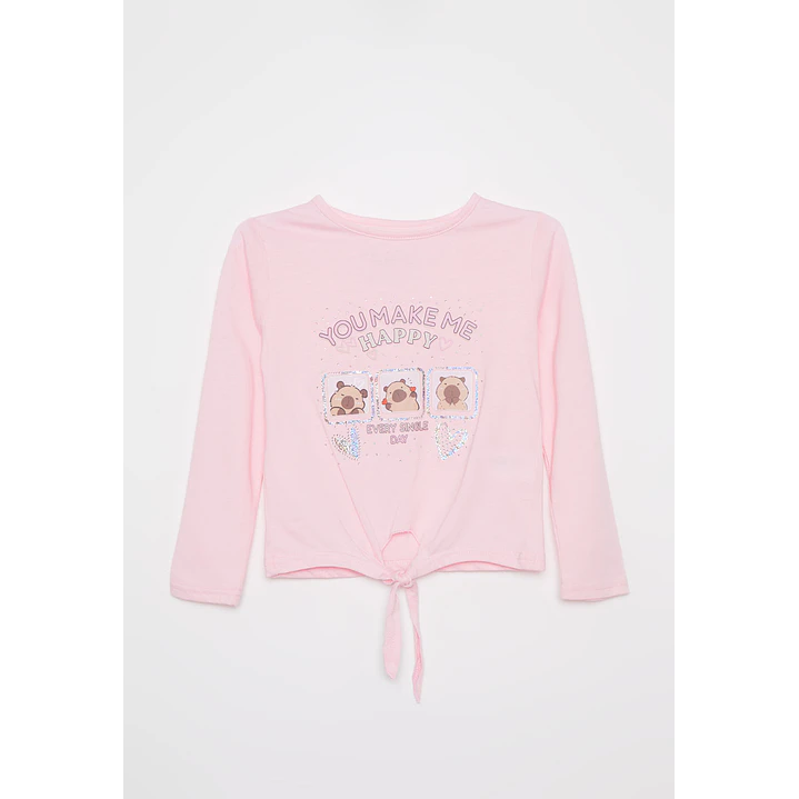 Polera Brillo Niña Damasco Familyshop 1