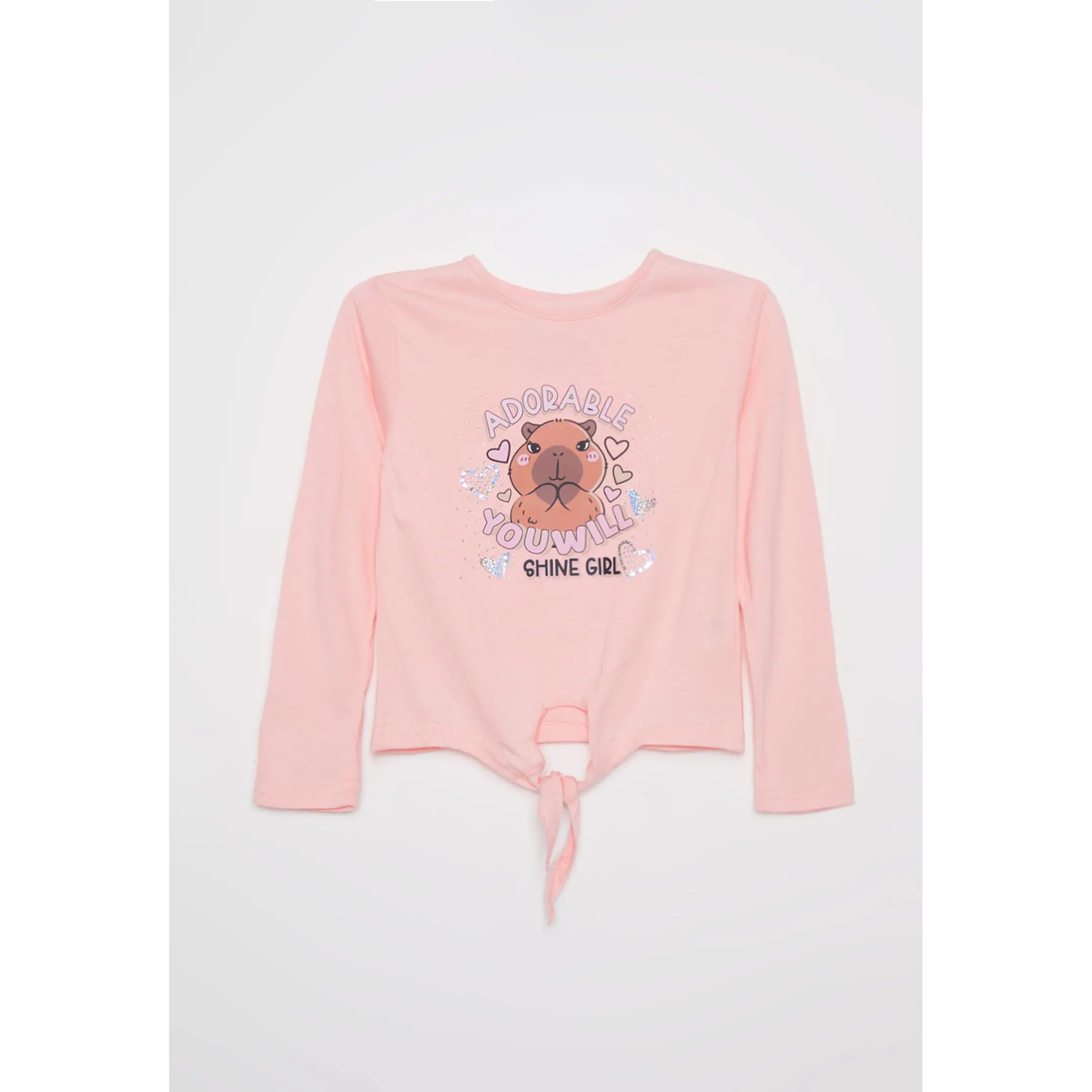 Polera Brillo Niña Rosado Familyshop 1