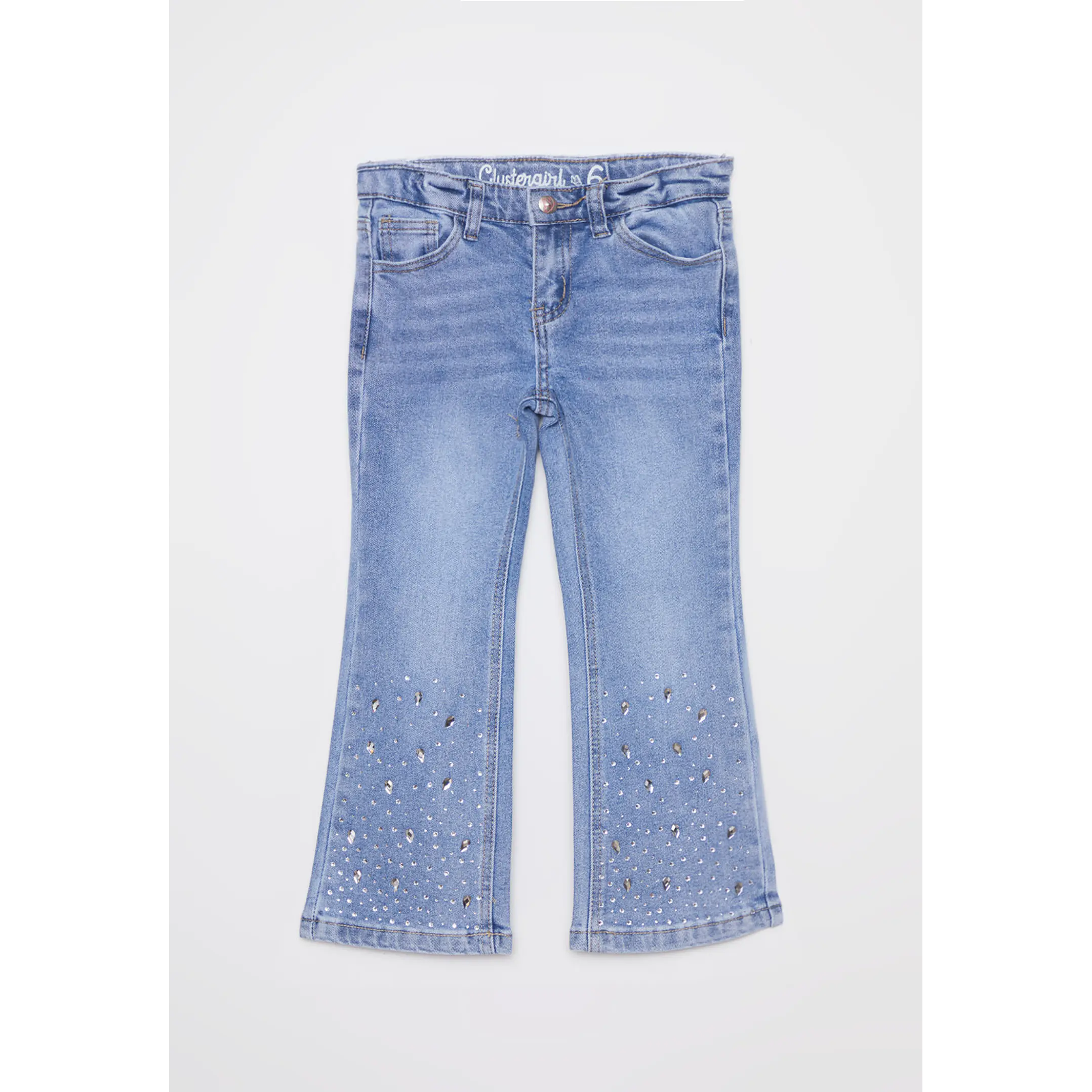Jeans Flare Bolsillo Niña Azul Familyshop 1