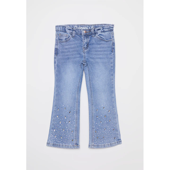Jeans Flare Bolsillo Niña Azul Familyshop 1