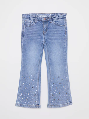 Jeans Flare Bolsillo Niña Azul Familyshop