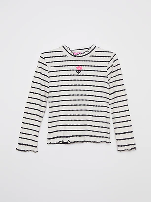 Polera Rullet Niña Blanco Familyshop