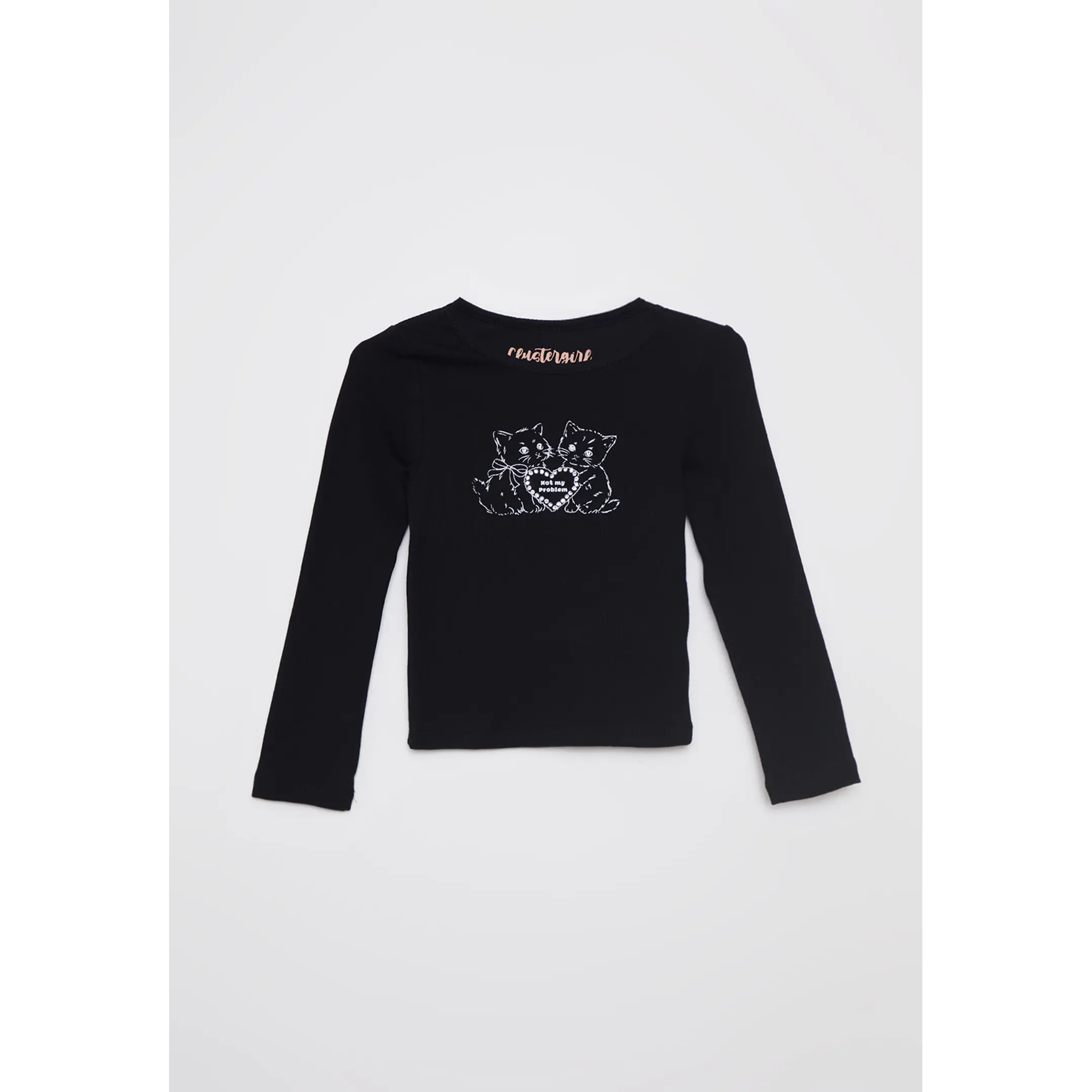 Polera Brillo Niña Negro Familyshop 1