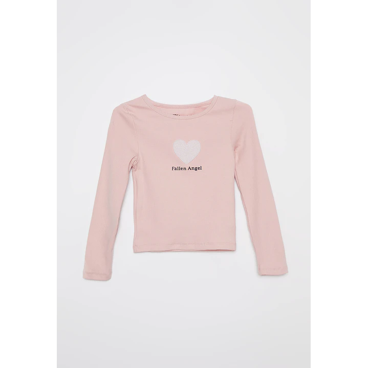 Polera Brillo Perlas Niña Rosado Familyshop 1