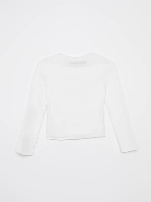 Polera Brillo Niña Blanco Familyshop