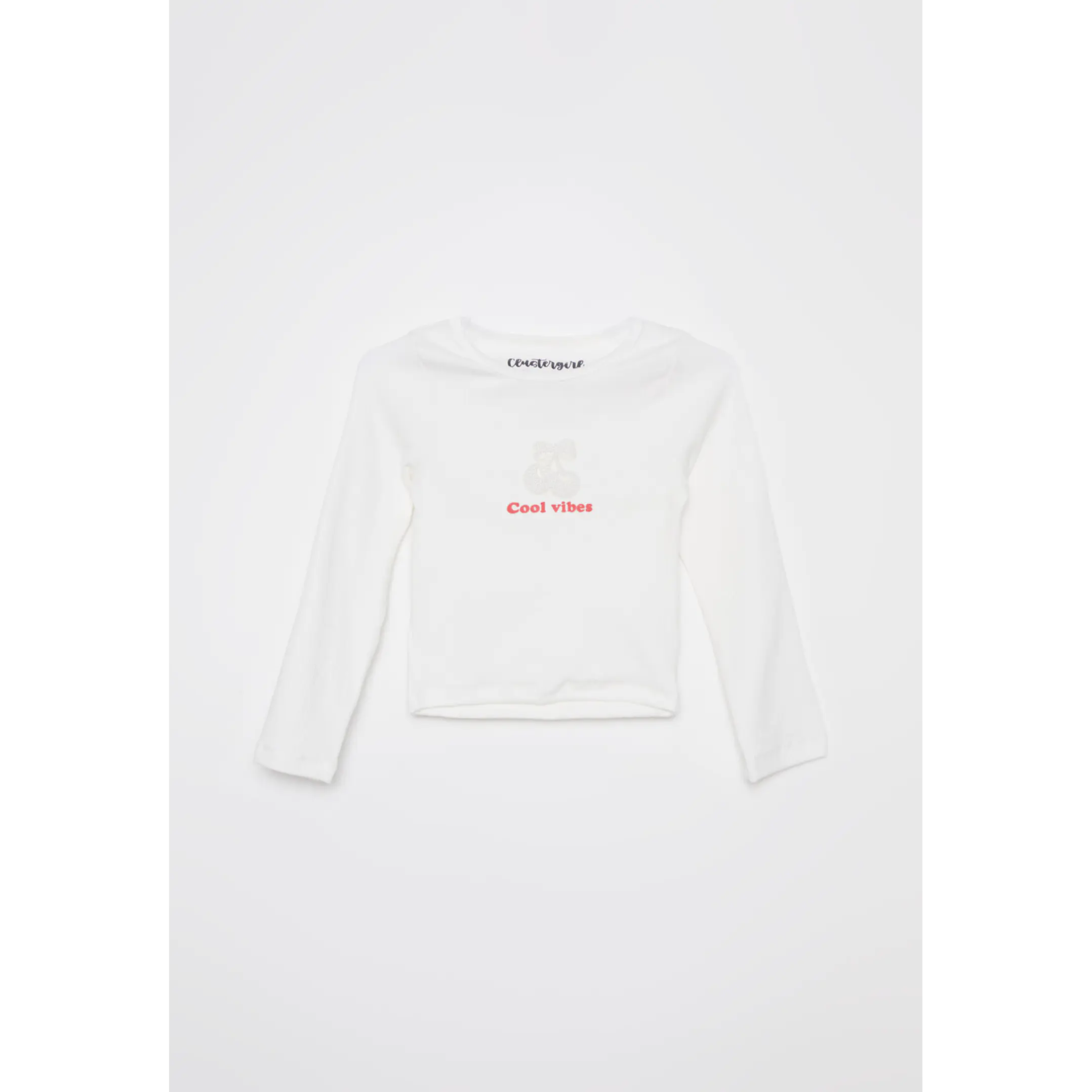 Polera Brillo Niña Blanco Familyshop 1