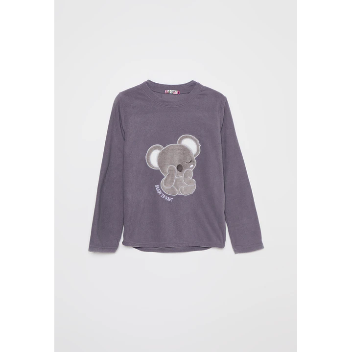 Pijama Polar Koala Mujer Gris Familyshop 1