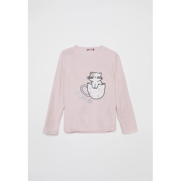Pijama Polar Cat Mujer Rosado Familyshop 1