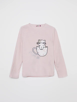 Pijama Polar Cat Mujer Rosado Familyshop