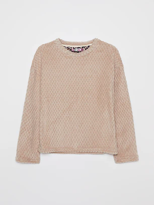 Pijama Waffle Mujer Beige Familyshop