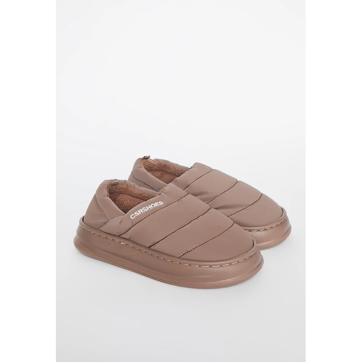 Pantufla Acolchada Mujer Café Familyshop 1