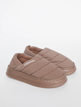 Pantufla Acolchada Mujer Café Familyshop