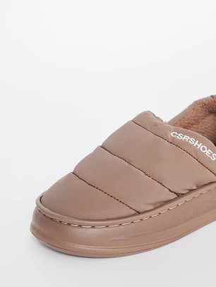 Pantufla Acolchada Mujer Café Familyshop