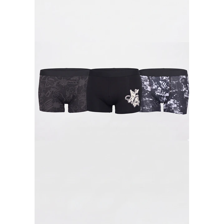 Boxer Tripack Lolo Negro Liso Print Family Shop 1