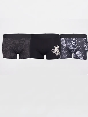 Boxer Tripack Lolo Negro Liso Print Family Shop