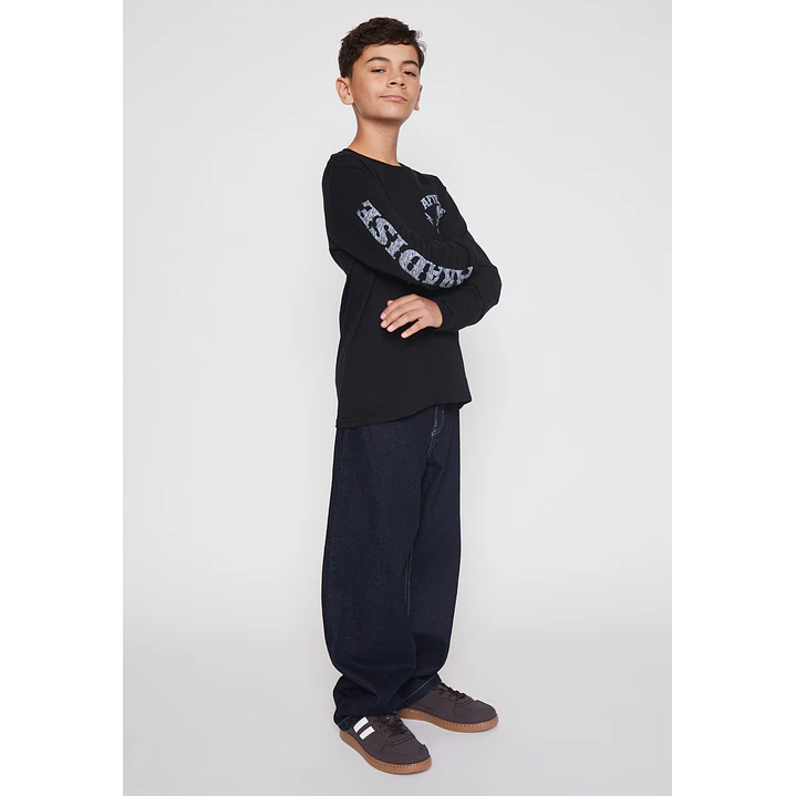 Polera Urban Manga Lolo Negro Familyshop 3