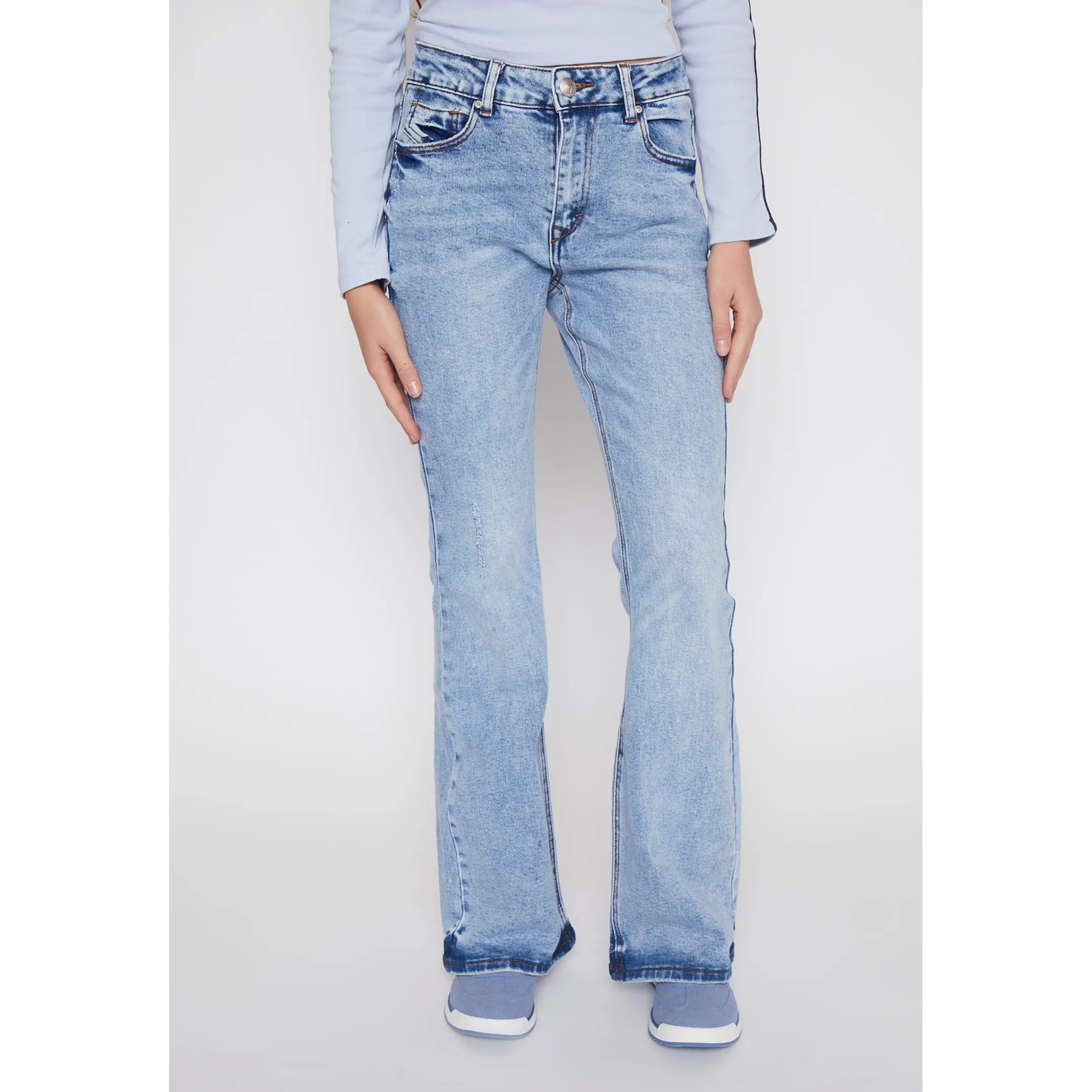 Jeans Flare Procesado Lola Azul Familyshop 1