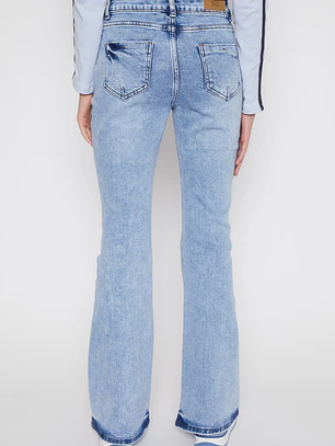 Jeans Flare Procesado Lola Azul Familyshop