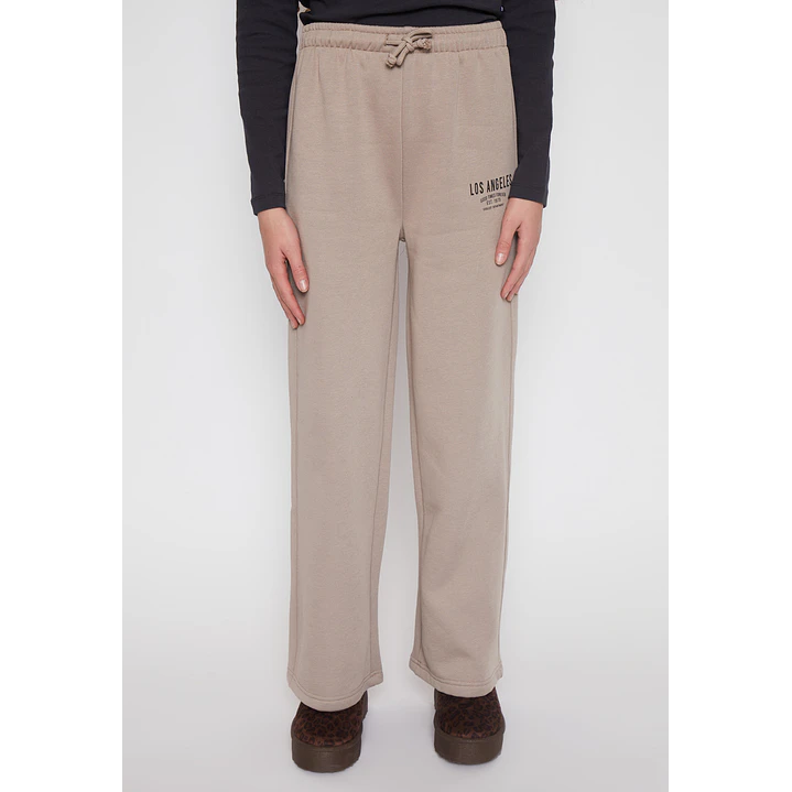 Pantalón Buzo Wide Leg College Lola Beige Familyshop 1