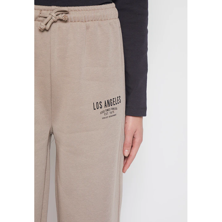Pantalón Buzo Wide Leg College Lola Beige Familyshop 3