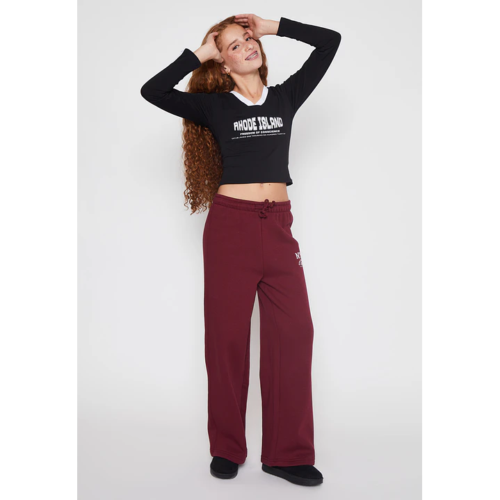 Pantalón Buzo Wide Leg Lola Burdeo Familyshop 2