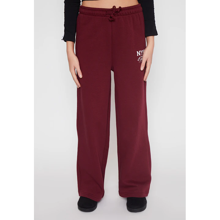 Pantalón Buzo Wide Leg Lola Burdeo Familyshop 1