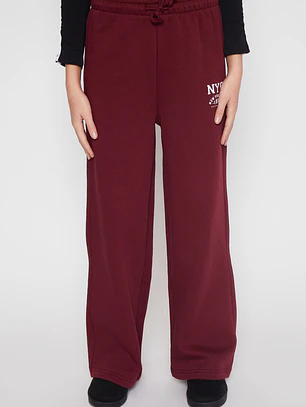 Pantalón Buzo Wide Leg Lola Burdeo Familyshop