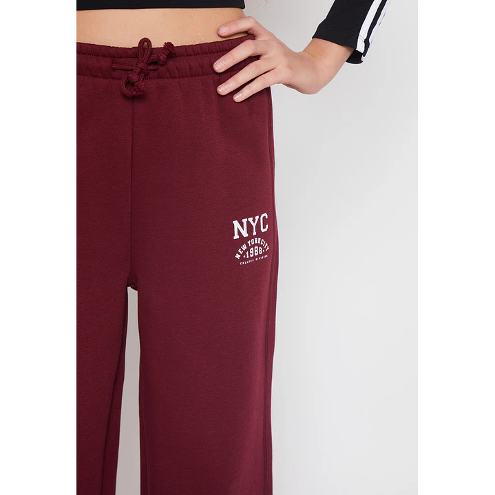 Pantalón Buzo Wide Leg Lola Burdeo Familyshop 4