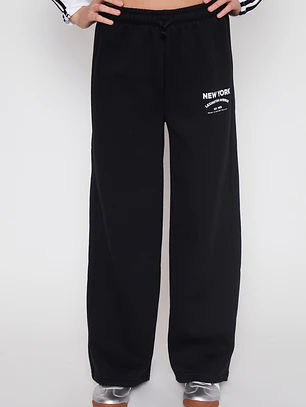 Pantalón Buzo Wide Leg College Lola Negro Familyshop