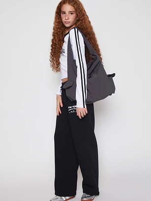 Pantalón Buzo Wide Leg College Lola Negro Familyshop