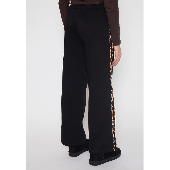 Pantalón Buzo Wide Leg Leopard Lola Negro Familyshop 2
